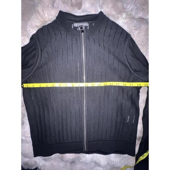 Armani Exchange Full zip Sheer Cardigan Sweater Black Size M - Picture 8 of 9